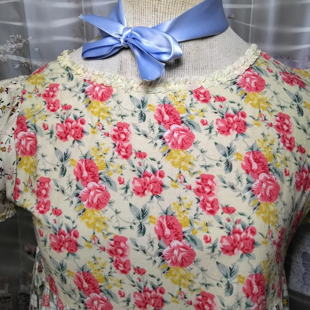 Malley Too Dallas Vintage Tiered Boho Prairie Cottagecore Maxi Dress Size 16